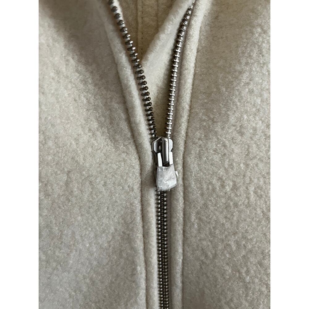 J Crew Italian Boiled Wool Zip Up Coat Cream XS - Picture 5 of 9